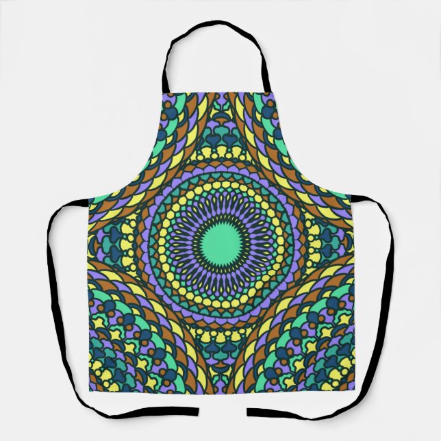 Pattern Summer Stylish Colourful Vintage Trendy    Apron (Front)