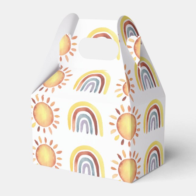 Pattern sun and rainbow favour box (Front Side)