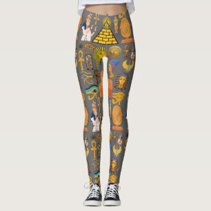Pattern Symbol Ancient Egyptian Hieroglyphic  Leggings