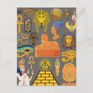 Pattern Symbol Ancient Egyptian Hieroglyphic  Postcard