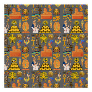 Pattern Symbol Ancient Egyptian Hieroglyphic  Poster
