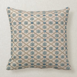 Pattern Teal Blue and Yellow Cushion