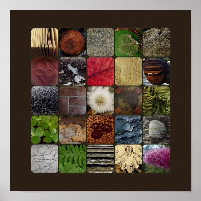 Pattern Texture Collage 12x12 Print (Front)