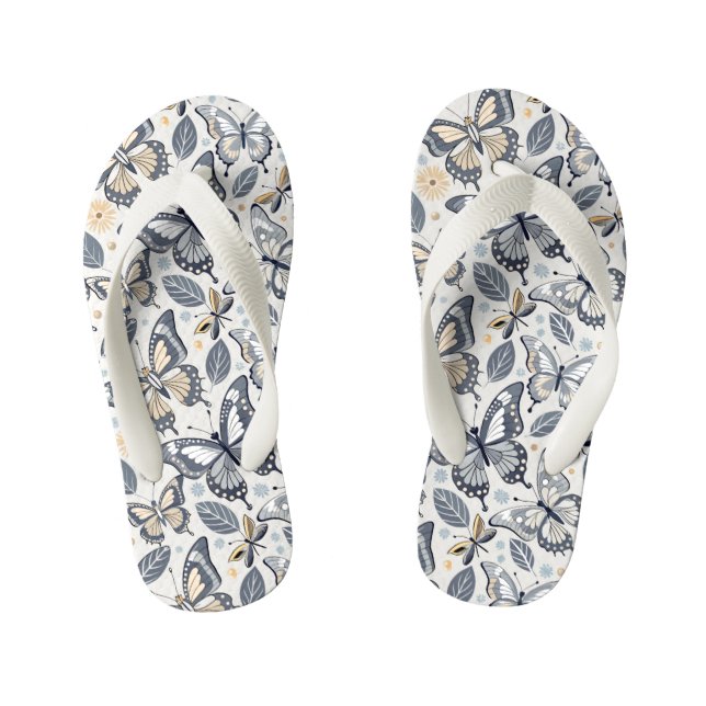 Pattern The Wave of Butterflies Kid's Thongs (Footbed)