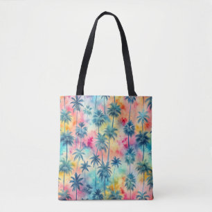 Pattern Tie Dye Palms Tote Bag