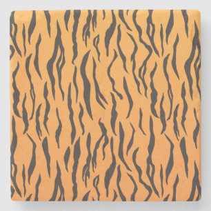 Pattern Tiger Skin Stripes Stone Coaster