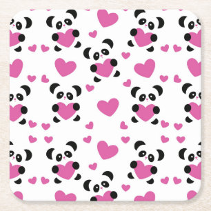 Pattern to the Day of Love Square Paper Coaster