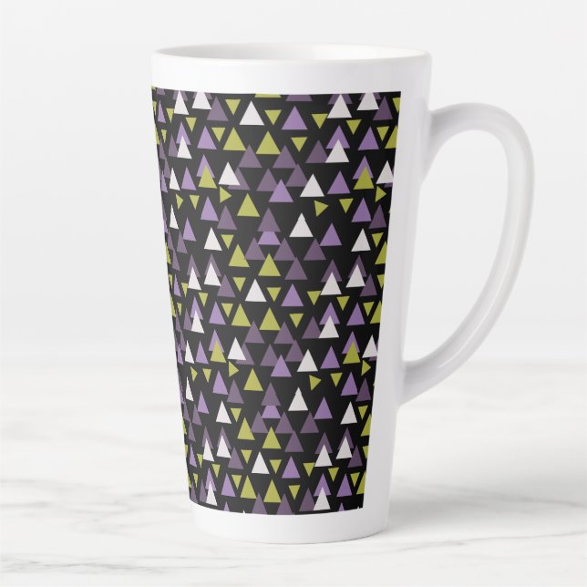 Pattern triangles Avocado and Purple Latte Mug (Right)