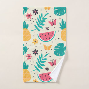 Pattern Tropical Fruit Watermelon Pineapple Hand Towel