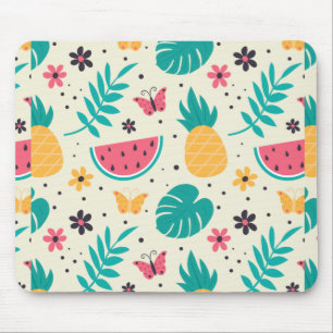 Pattern Tropical Fruit Watermelon Pineapple Mouse Pad