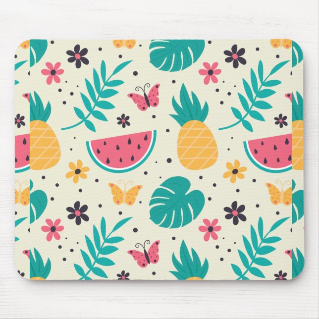 Pattern Tropical Fruit Watermelon Pineapple  Mouse Pad (Front)