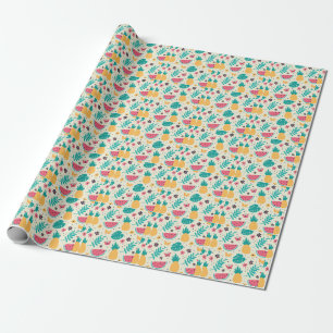 Pattern Tropical Fruit Watermelon Pineapple  Wrapping Paper