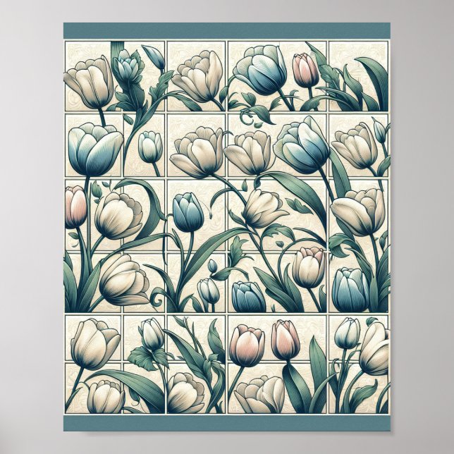 Pattern Tulip Art Poster (Front)