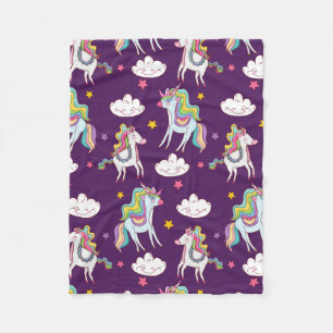 Pattern Unicorn Funny Magic Horse Fleece Blanket