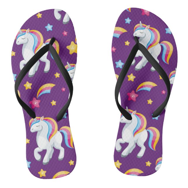 Pattern Unicorn Magic Horse Cute   Thongs (Footbed)