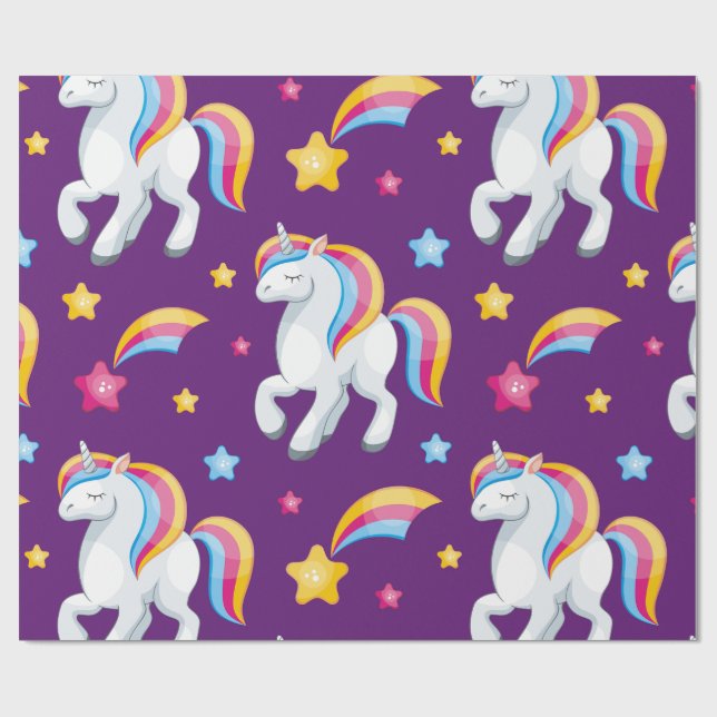 Pattern Unicorn Magic Horse Cute       Wrapping Paper (Flat)