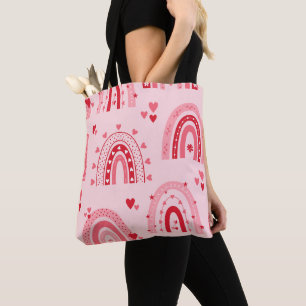 Pattern Valentine 2023 Background With Heart Love Tote Bag