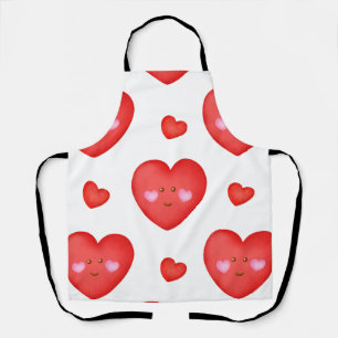 Pattern Valentine Background With Heart Love Apron