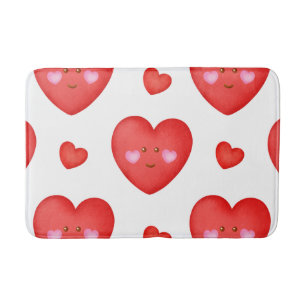 Pattern Valentine Background With Heart Love Bath Mat