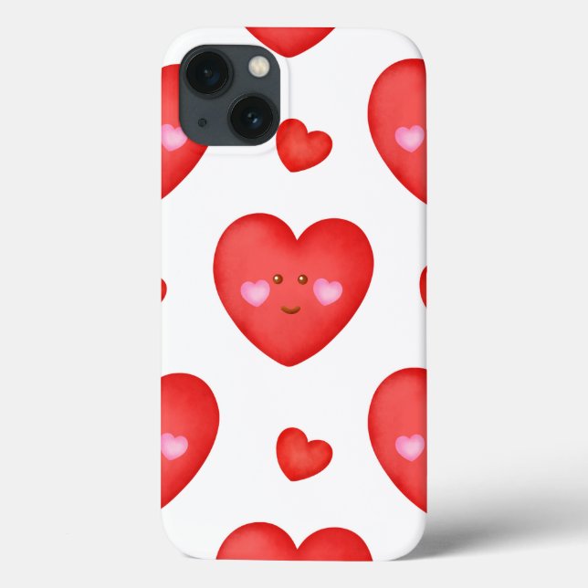 Pattern Valentine Background With Heart Love    Case-Mate iPhone Case (Back)