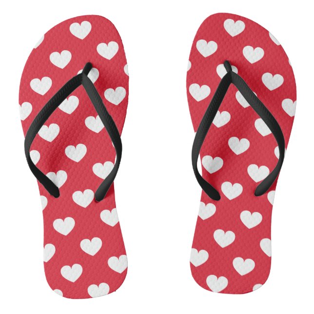 Pattern Valentine Background With Hearts Love    Thongs (Footbed)