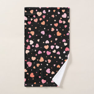 Pattern Valentine`s 2023 Background With Heart    Hand Towel