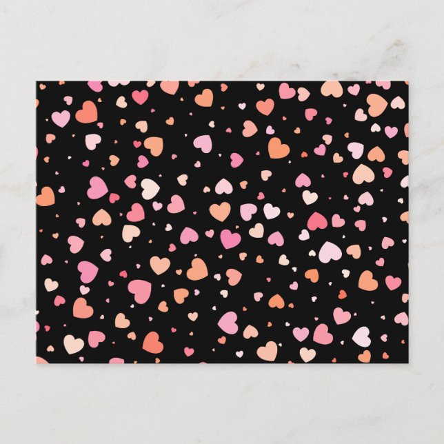 Pattern Valentine`s 2023 Background With Heart     Holiday Postcard (Front)