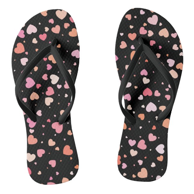 Pattern Valentine`s 2024 Background With Heart   Thongs (Footbed)