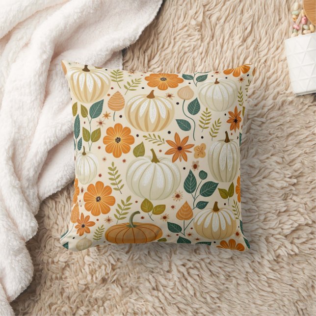 Pattern Vintage pumpkin Groovy Cushion (Blanket)