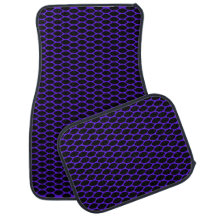 Pattern Violet Grid Car Floor Mats Full Set