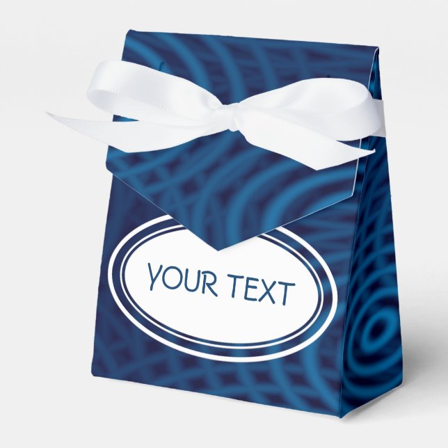 Pattern - water ripples dark blue + your text favour box (Front Side)