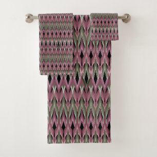 Pattern wave multi-coloured fashion retro bath towel set