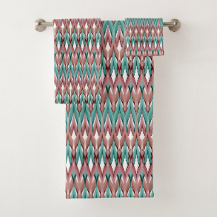 Pattern wave multi-coloured fashion retro bath towel set