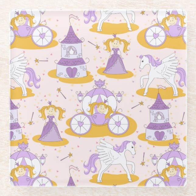 pattern with a princess glass coaster (Front)