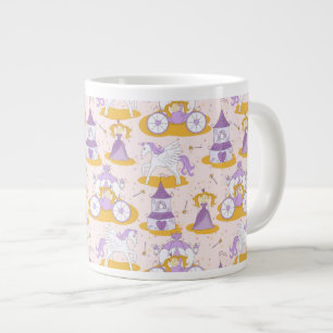 pattern with a princess large coffee mug