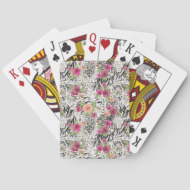 Pattern With Animal Prints Playing Cards (Back)