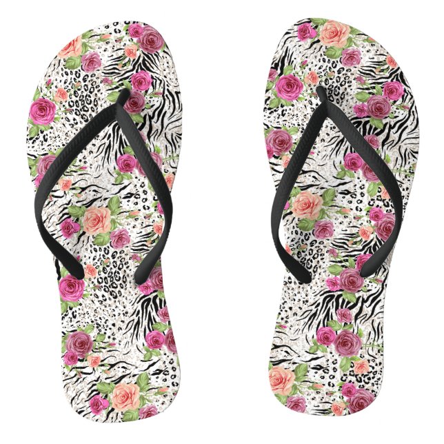 Pattern With Animal Prints Thongs (Footbed)