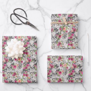 Pattern With Animal Prints Wrapping Paper Sheet