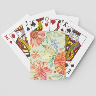 Pattern with asters playing cards