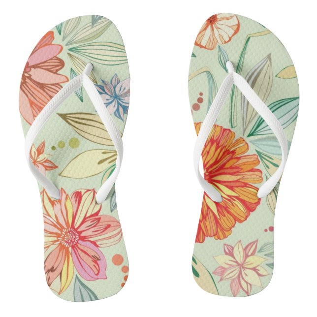 Pattern with asters thongs (Footbed)