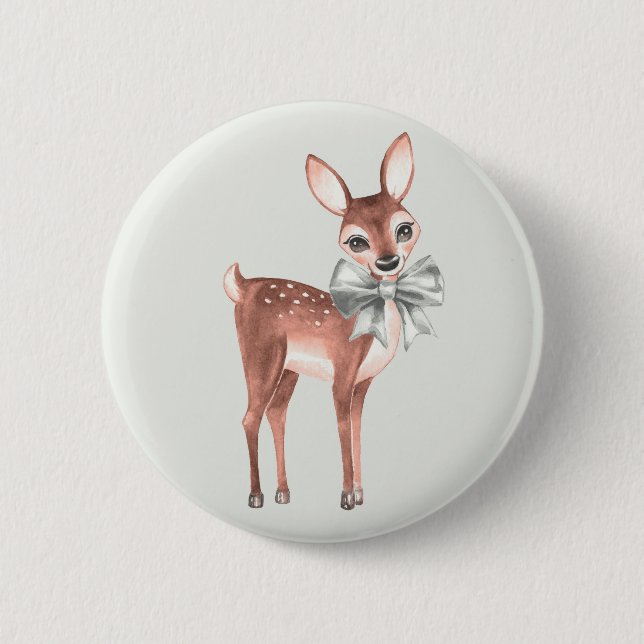 Pattern with Baby Deer 1 6 Cm Round Badge (Front)