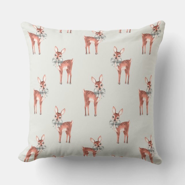 Pattern with Baby Deer 1 Cushion (Front)