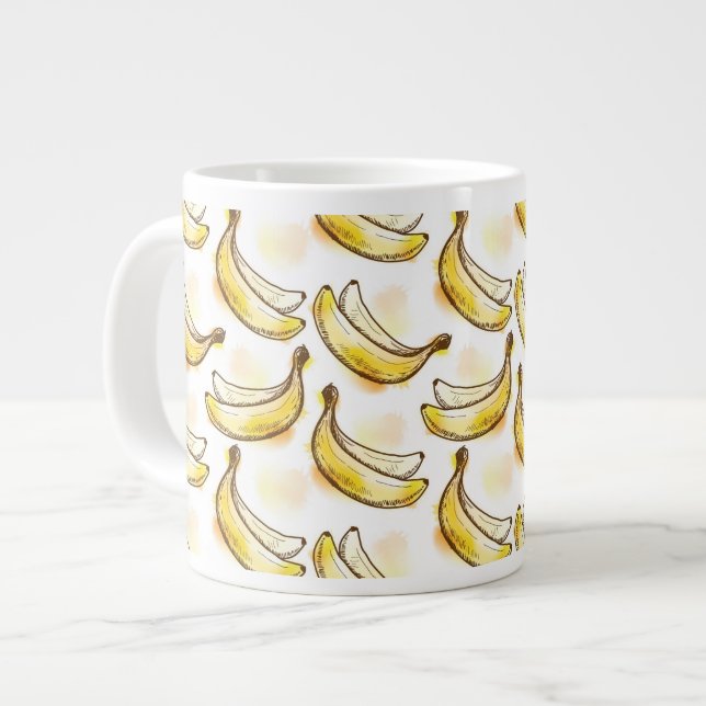 Pattern with banana large coffee mug (Front Left)