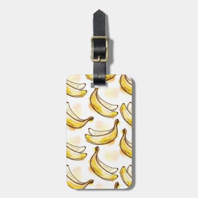Pattern with banana luggage tag (Front Vertical)