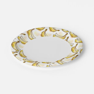 Pattern with banana paper plate