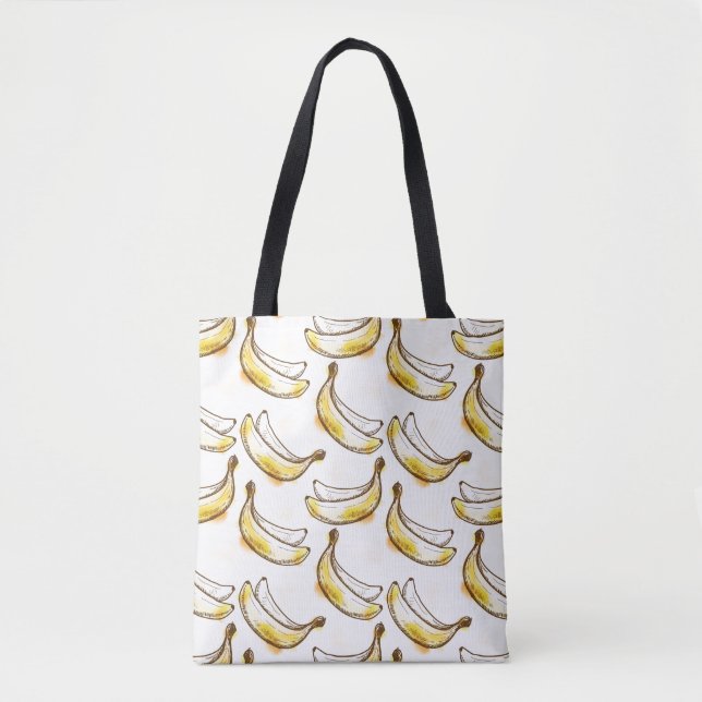 Pattern with banana tote bag (Front)