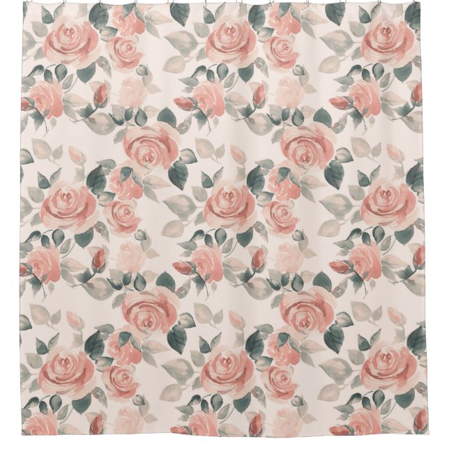 Pattern with beautiful roses /21 shower curtain (Front)