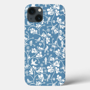 pattern with birds and plants ornament iPhone 13 case