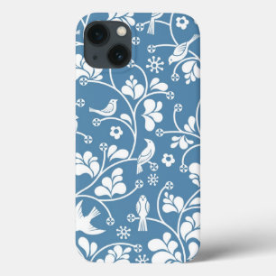 pattern with birds and plants ornament iPhone 13 case