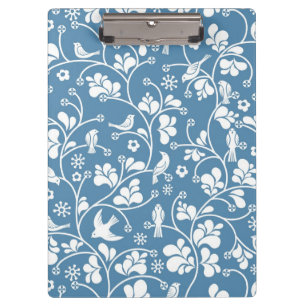 pattern with birds and plants ornament clipboard